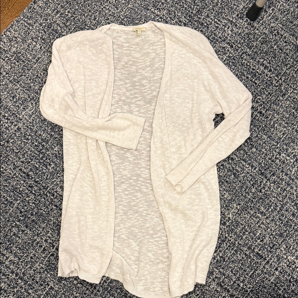 Women's White Open-Front Sweater